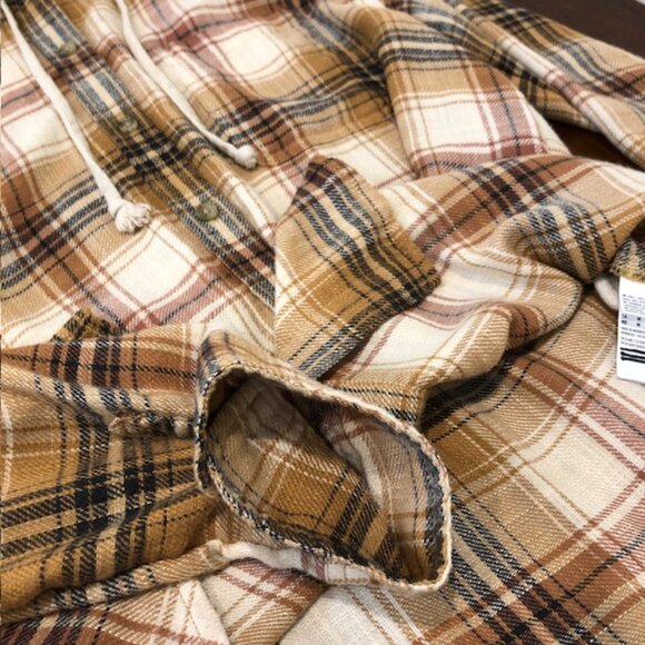 American Eagle Plaid Button Down Hoodie Size M - Picture 14 of 16